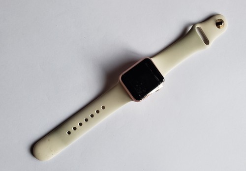 Apple Watch 38mm 7000 Series Rose Gold Case Cream Band - NO POWER \u0026 TAPED  TOP | eBay