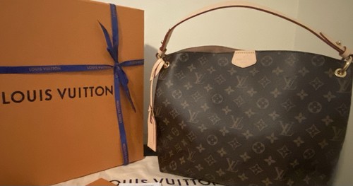 100% ECHT LOUIS VUITTON Monogram Graceful MM Schultertasche Tasche BEIGE NEU!!!