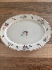 Vtg Syracuse China Old Ivory Selma Platter 12" x 9" Gold Trim - Made in USA