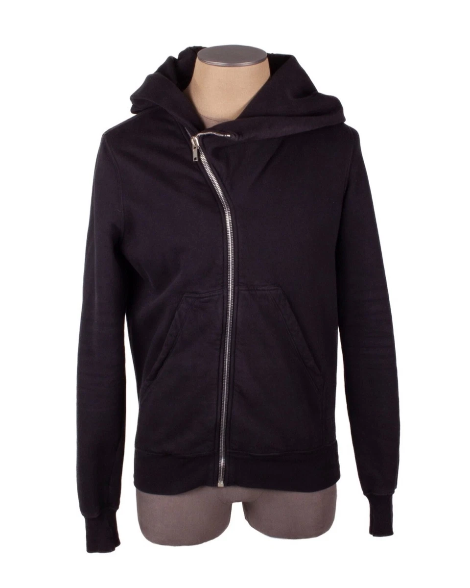 Rick Owens Drkshdw Black Cotton Mountain Wizard Zip Up Hoodie Size
