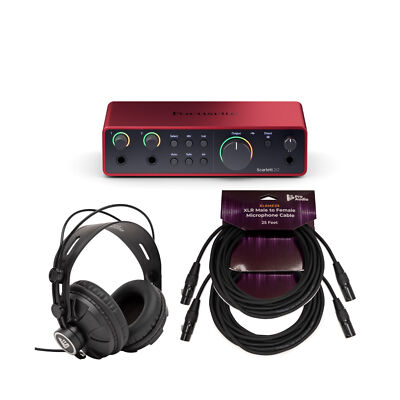 Focusrite Scarlett 2i2 4th Gen USB Audio Interface Bundle PRO Studio Gear