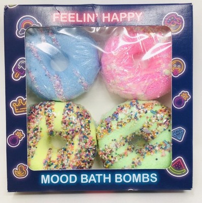 Bath Bombs set 4 Cotten Candy Margarita Unicorn Mai Tai Scents Feelin Happy Mood