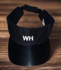Waffle House Employee Visor Black White Embroidered WH Logo Adjustable Workwear