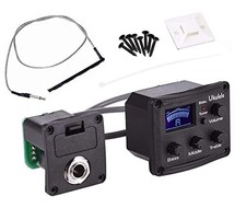 Jiayouy 1 Set 3-Band EQ Piezo Pickup Ukulele Preamp Amplifier Equalizer Black