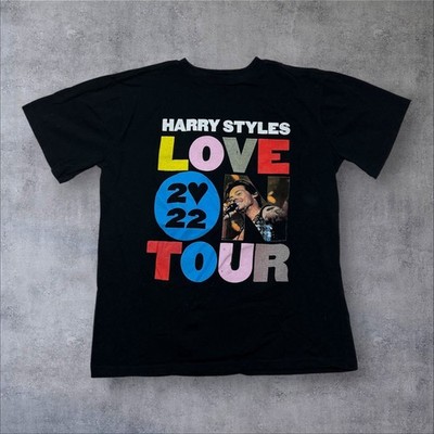 Vintage Style Y2K Harry Styles Band  Love Tour  Double Sided Men s Black Tee S