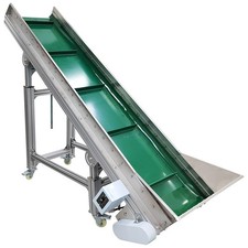Electric 78.7×15.7in PVC Belt Climbing Conveyor inclined Stepping Conveyor 110V