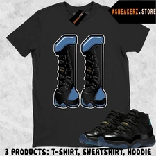 Shirt To Match AJ 11 Gamma Blue 2025 Sneaker Matching Tee Number 11s T-Shirt
