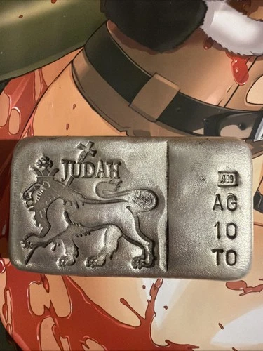 Rare 10 Oz Dennis England Poured Fantasy Bar 999 Fine Silver JudaH