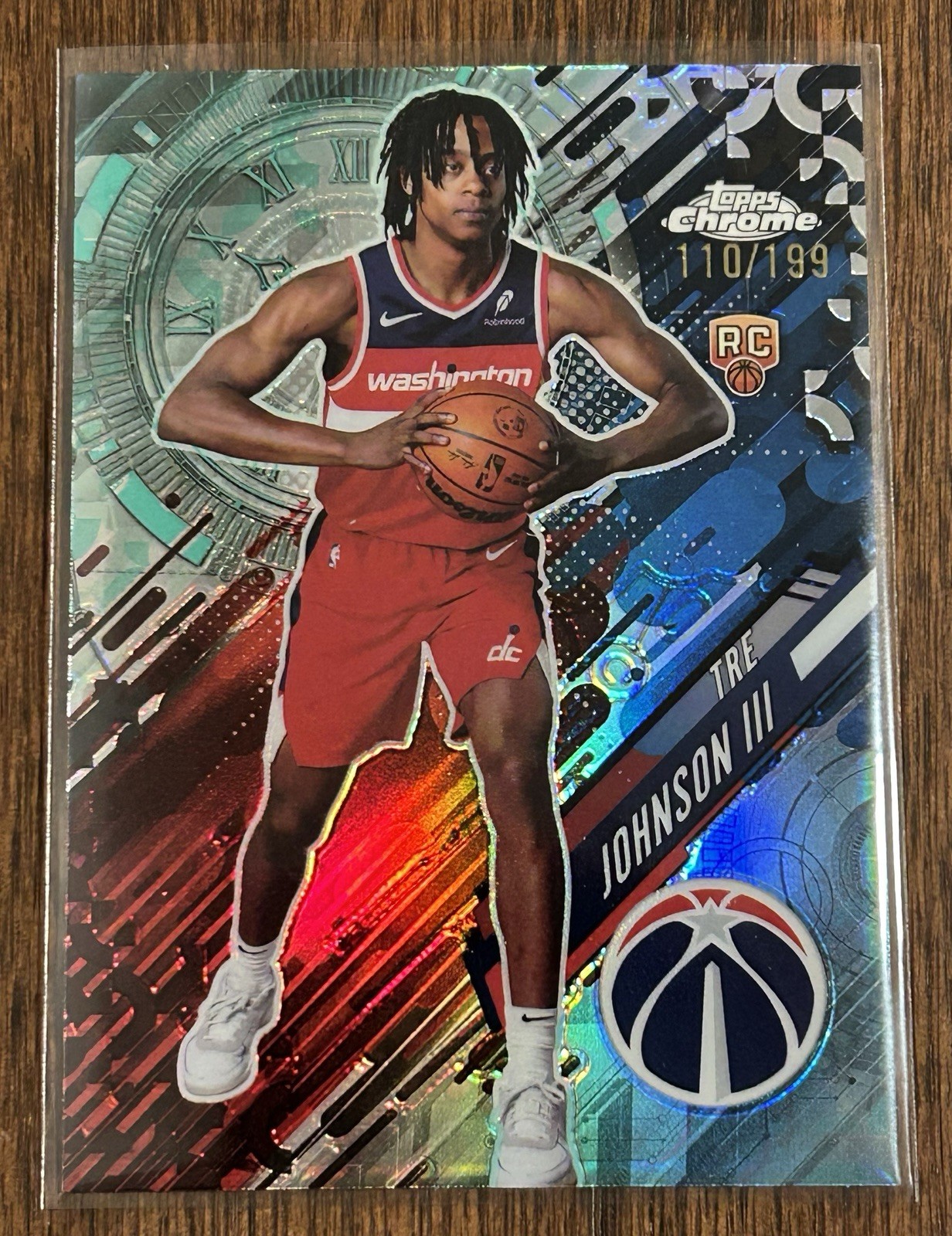 2025-26 Topps Chrome #GT-21 Tre Johnson III RC Go Time Aqua /199 - Wizards