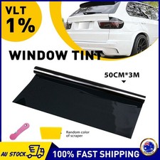 500mmx3m 1% VLT Window Tint Film Black Window Roll Tinting Tools Kit Car Home