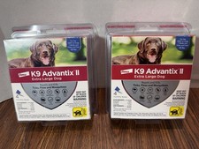 2 x K9 Advantix II for Extra Large Dogs Over 55lbs. 4 Doses each box 8 Total 