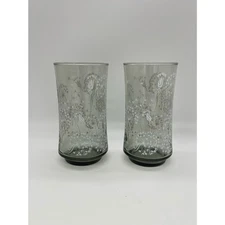 Vintage Smokey Dandelion Glasses - Set of Two (2) - Libbey