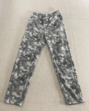 Old Navy Fleece Pants Girls L 10-12 Gray Camo Pocket Soft Lounge Joggers Pull-On