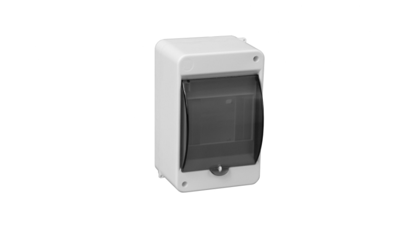 1x4 modular switchgear surface-mounted with smoke glass N+PE IP30 S-4 C.2063