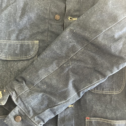 VTG Wrangler Big Ben Blanket Lined Denim Chore Coat Sz 40 Corduroy Made In USA - Bild 4 von 7
