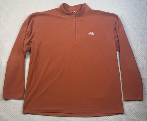 The North Face TKA 100 Sweater Fleece 1/4 Zip Mens Large Orange Pullover Hiking