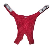 Victoria's Secret Bombshell Shine Strap Brazilian Crotchless Panty Medium