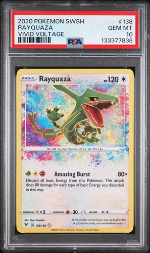 2020 POKEMON SWORD & SHIELD VIVID VOLTAGE #138 RAYQUAZA PSA 10