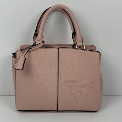 Guess Handbag Y2k Salmon Pink Double Handle Tote Satchel Bag PVC Purse