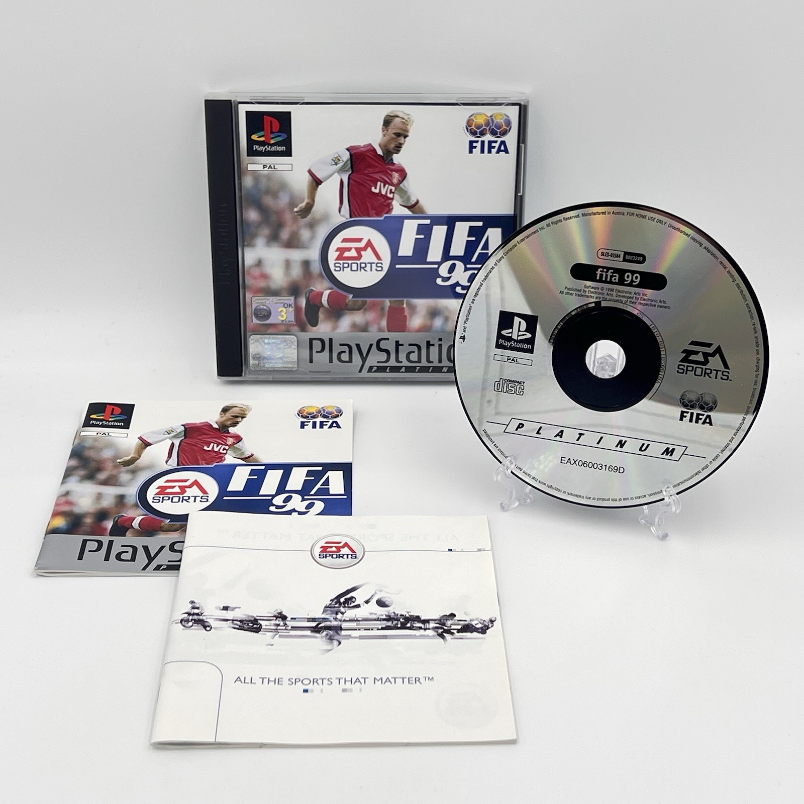 FIFA 99 PS1 Game Sony PlayStation 1 Platinum Complete - Tested & Working PAL