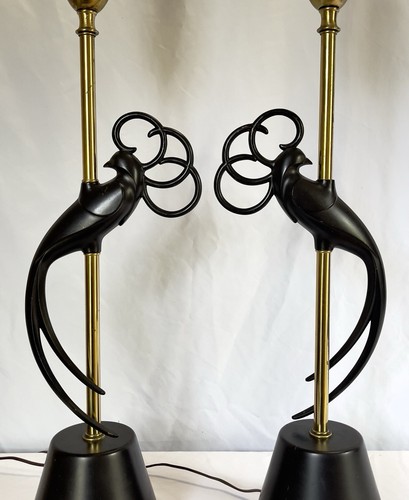 Vintage MCM Rembrandt Lovebirds Table Lamps Pair - Picture 4 of 15