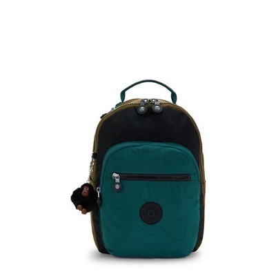 Kipling SEOUL S kleiner Rucksack - Schwarz Khaki Block UVP 88£
