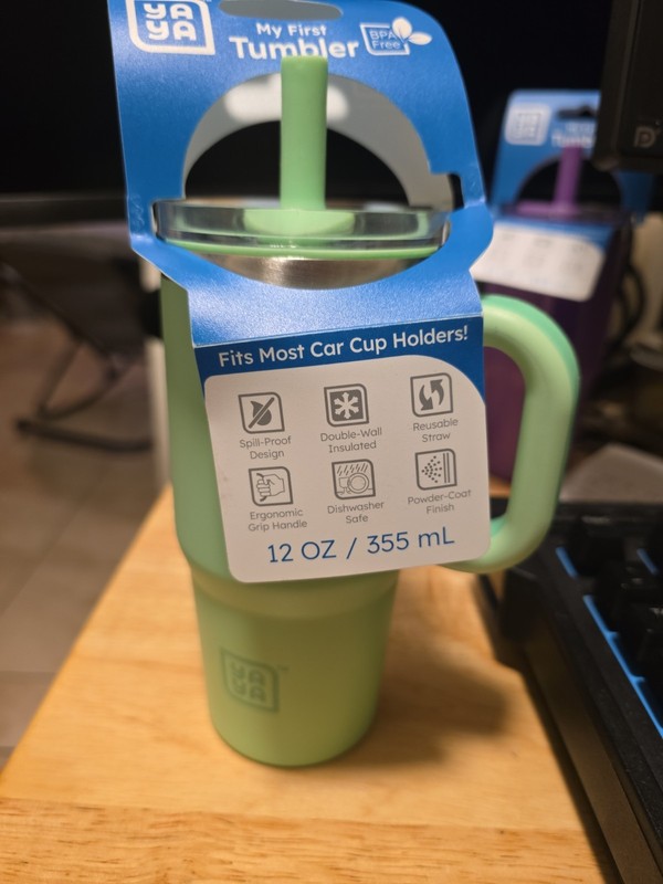 My First Travel Tumbler for Toddlers 3+ with Reusable Straw and Spill-Safe Lid,