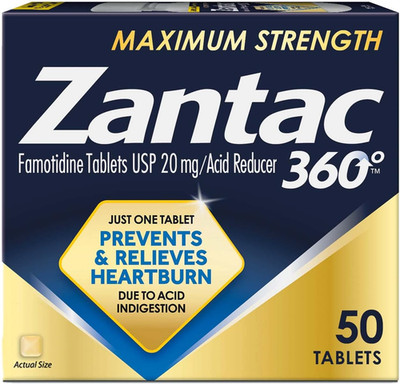 360 Maximum Strength Tablets, 50 Count, Heartburn Prevention and Relief, 20 Mg T
