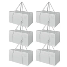 Moving Bags Grey 38 x 68.6 x 35.5cm Polypropylene 6-Pack Heavy Duty Extra Strong