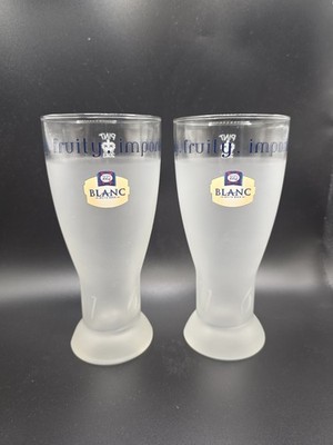 Kronenbourg 1664 Blanc Pint Glasses Limited Edition Frosted White Beer Set Of 2
