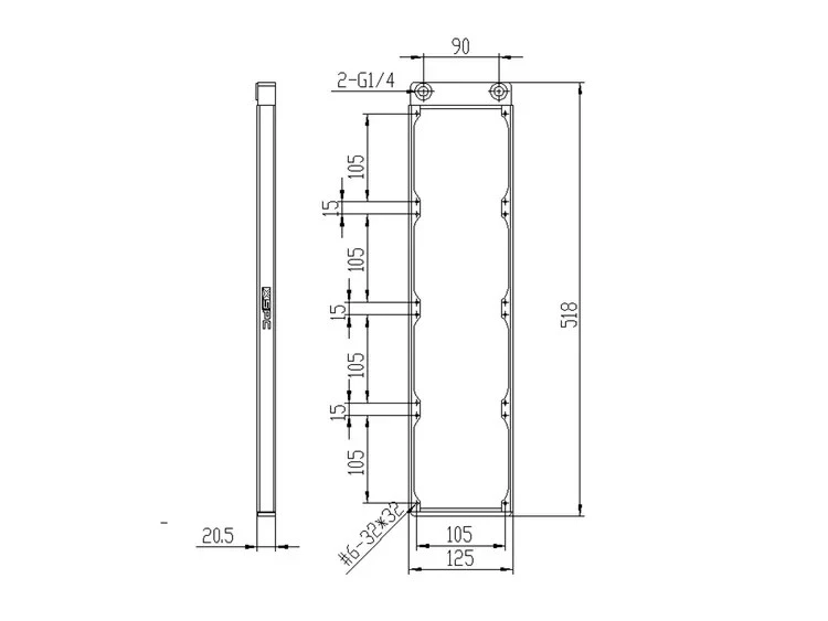 XSPC TX480 Quad Fan Ultrathin Radiator - Black - Image 2 of 4