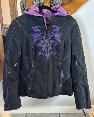 Element Performance L Women s Black/Purple Motorcycle Racing Jacket Reflective