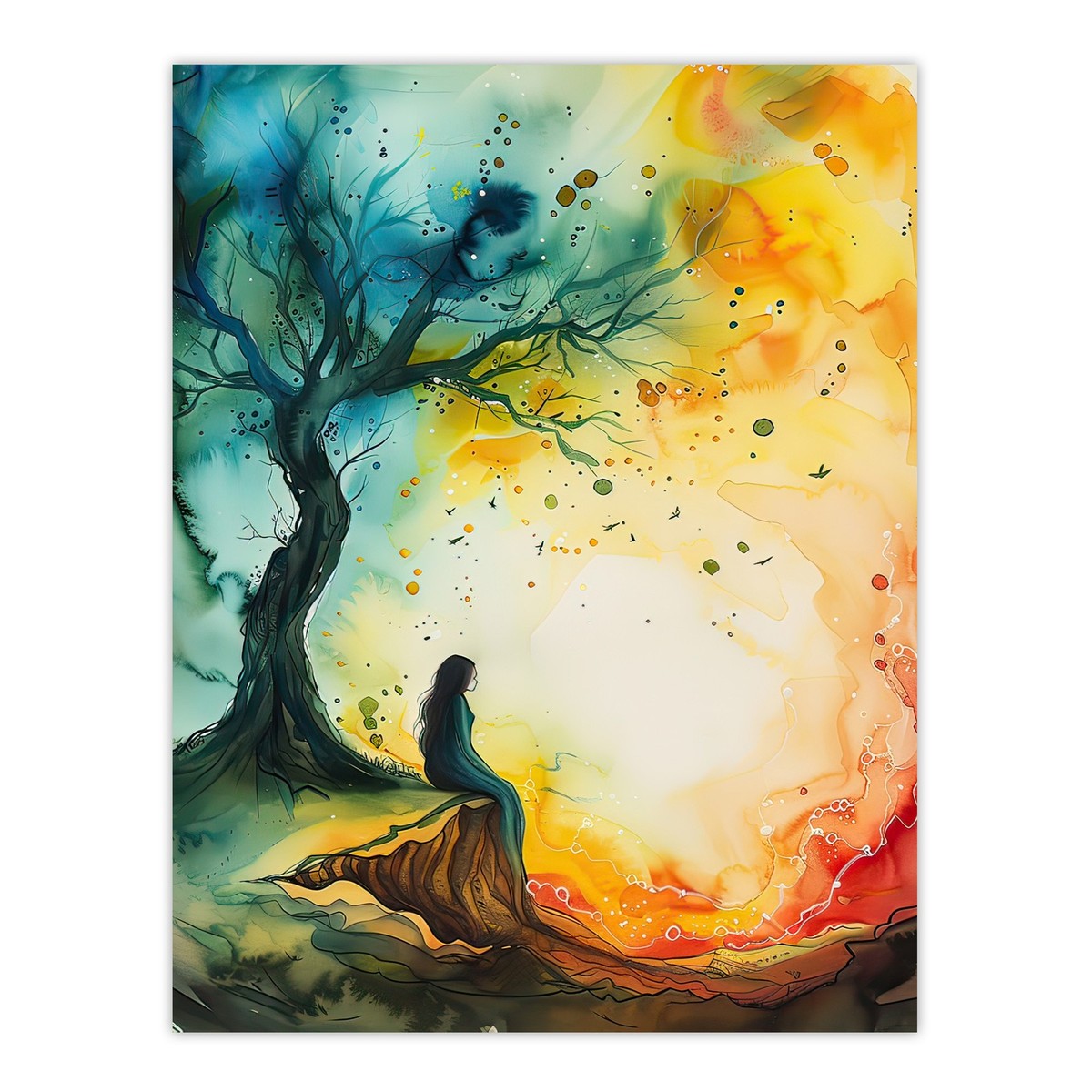 Magician Forest Misty Rainbow Sunrise Concept Art Wall Art Poster Print