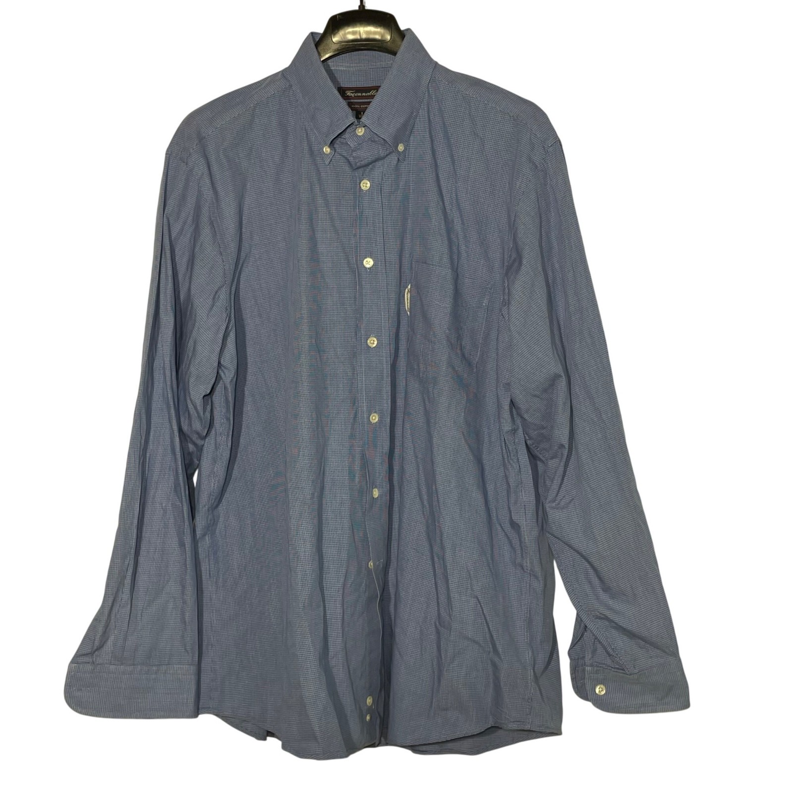 Faconnable Micro Box Checked Cotton Button Down D… - image 1