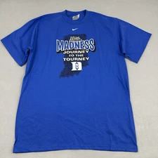 Vintage Duke Blue Devils Shirt Men Large Blue Nike March Madness Tourney Indiana