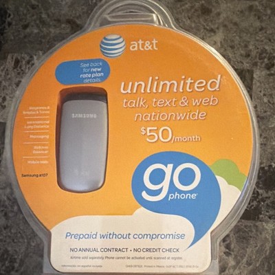 Samsung a107 64GB Gray AT&T Prepaid 4in 12MP Micro USB Cell Phone New