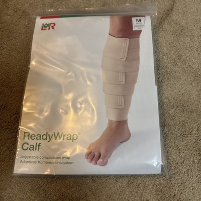 L&R MEDIUM Tall ReadyWrap Adjustable Calf Compression Beige *New* w/ Black Liner