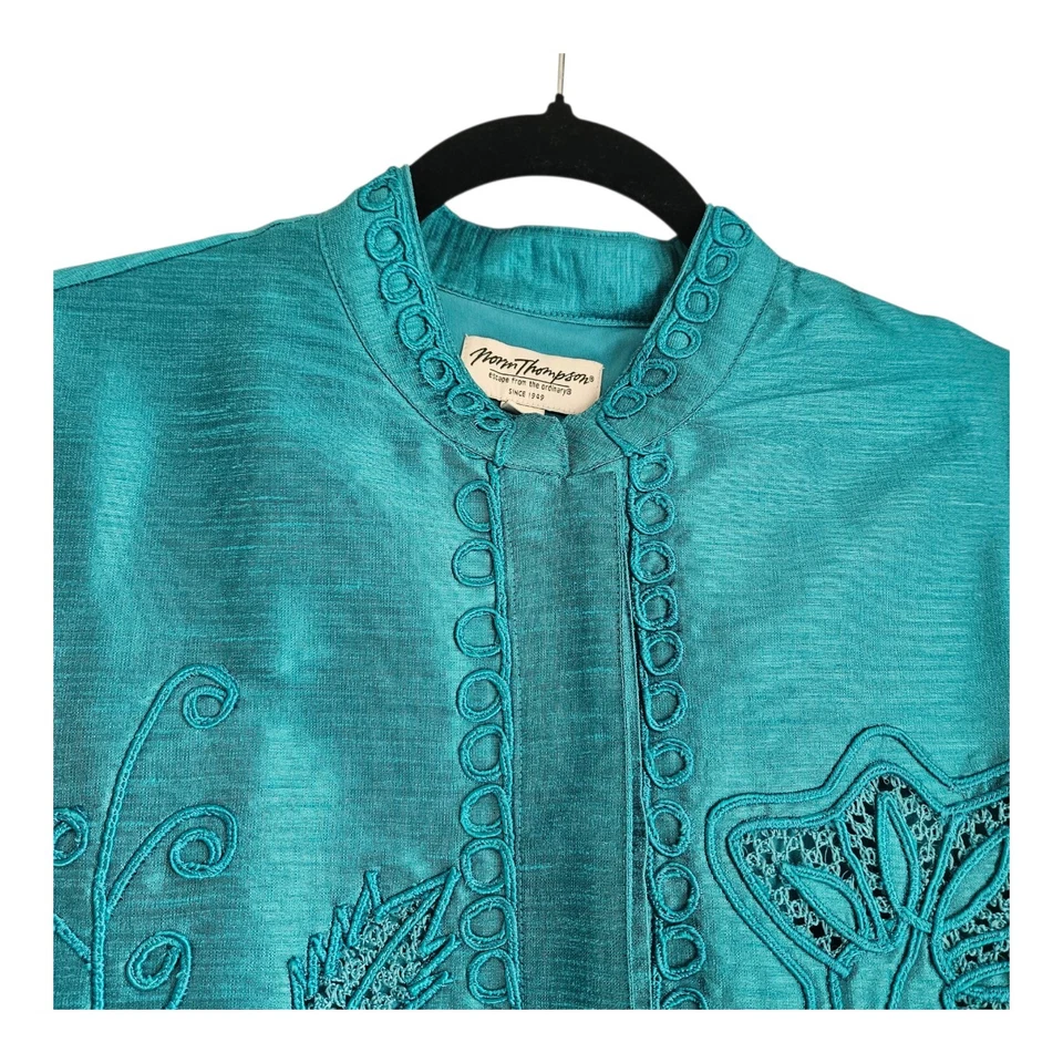 Norm Thompson Escape From the Ordinary Womens SZ M Jacket Embroidered Floral - Image 3 of 4