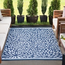 4x6 Waterproof, Reversible Plastic Straw Outdoor Rugs for Patios