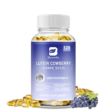 Zeaxanthin and Lutein 40 mg | 120 Softgels | Eye Health Vitamins with Grape Seed
