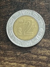 2006 Mexico Mexican 2 Two Pesos Beautiful Actual Coin TC1809*
