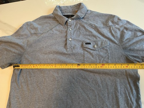 Howler Bros Pearl Snap Shirt Mens Size Large Light Blue Short Sleeve Western - 第 7/9 張圖片