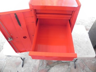 【りょうちゃん】フラット4点セット【オスカー レッド】 Vintage Snap-on Tools Three Drawer Side Box KR286A 1985 for sale