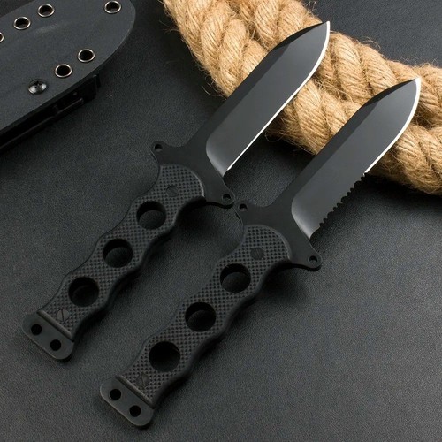 Black Straight Special Ops Knife Tactical Forces Combat Stabbing Military Army - Foto 5 di 16