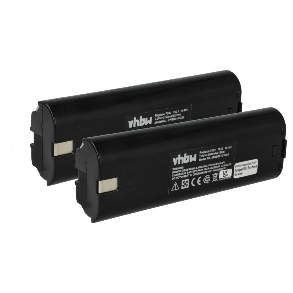 2x Akku für Makita 7033, 7002, 7000 2,1Ah 7,2V