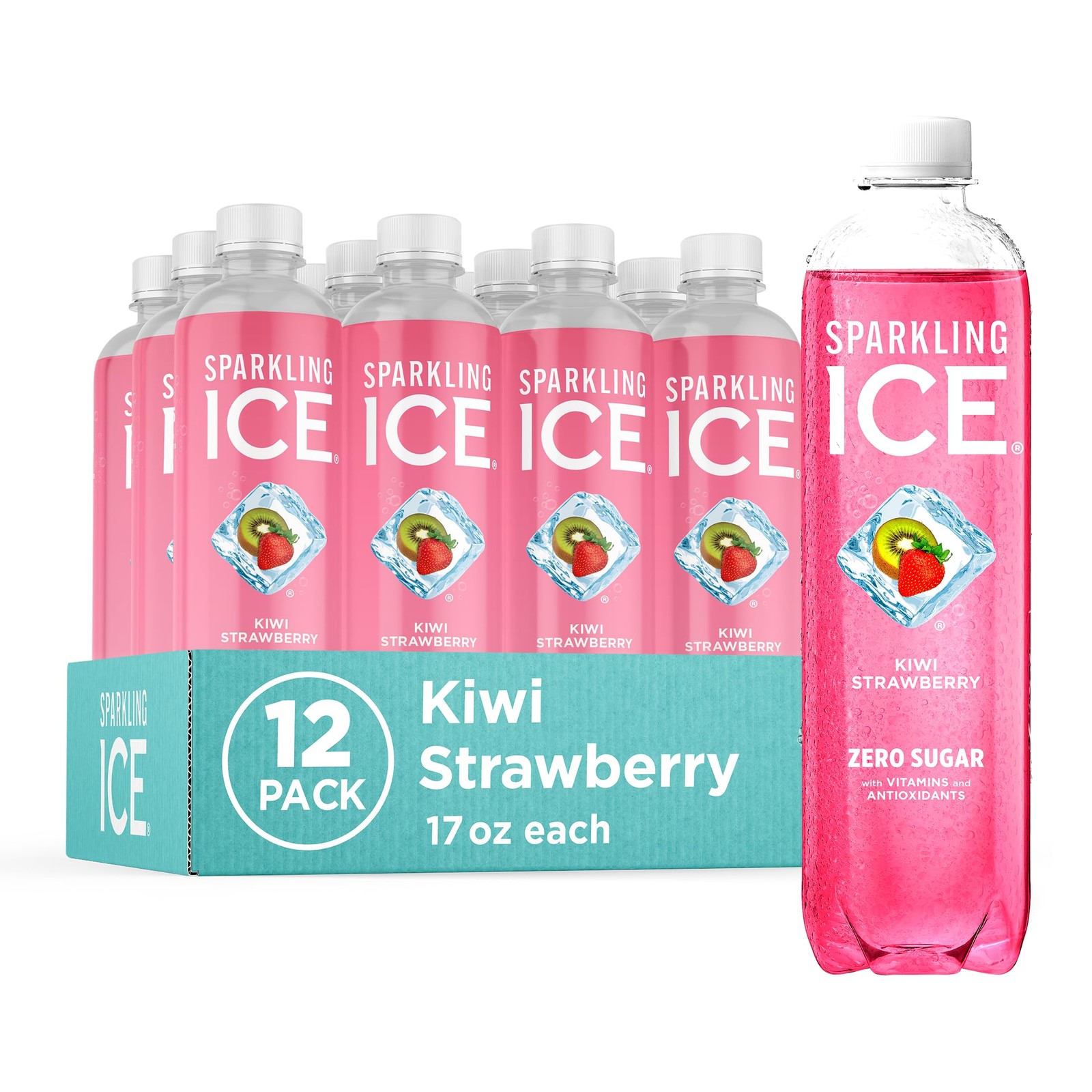 Sparkling Ice Kiwi Strawberry Sparkling Water with Antioxida