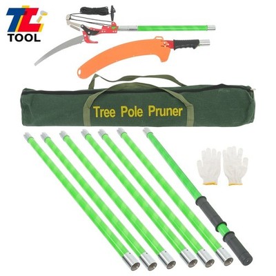 27 Feet Tree Pole Pruner Manual Branches Trimmer Tree Branch Green With Scissors