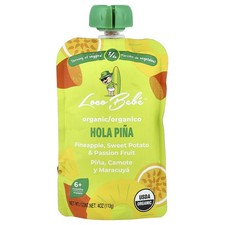 Organic Puree, 6 Months, Hola Pina, 4 oz 113 g