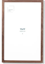 11X17 in - Dark Solid Oak Wood Picture Frame - Lightweight, Versatile & Shatterp