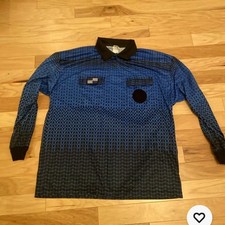 Official Sports NISOA Long Sleeve Blue Soccer Referee Shirt Jersey Size Med